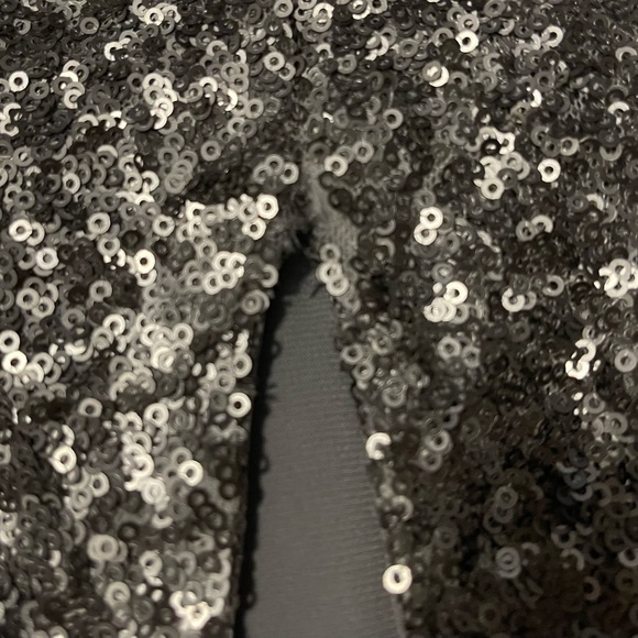 Sequined ‘Ryan’ Cutout Tea-Length Dress in Silver - Picture 7 of 14